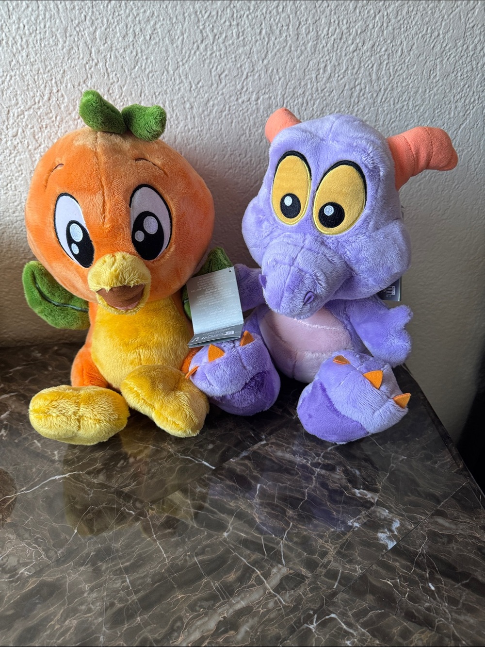 DISNEY FIGMENT AND ORANGE BIRD BIG FOOT PLUSHIES